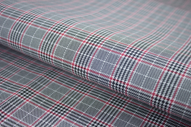 T-765/5816 Fine Cotton Red And Black Check Shirting Fabric