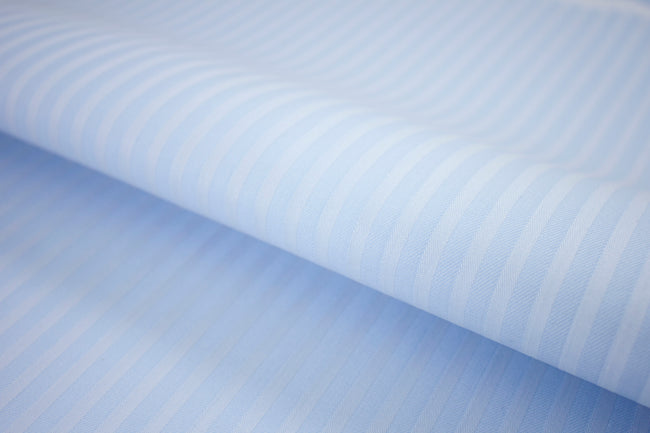 T-775/5968 Fine Cotton Light Blue Selfstripes Shirting Fabric