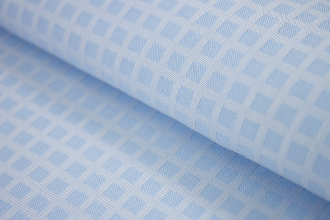 T-783/5826 Fine Cotton Self Tone Blue Check Shirting Fabric