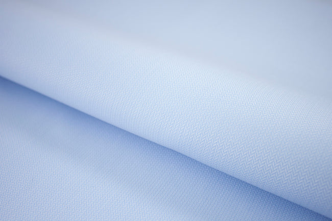 T-787/5976 Fine Cotton Light Blue Small Herringbone Shirting Fabric