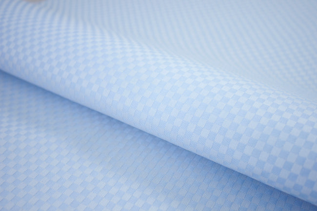 T-799/5981 Fine Cotton Light Blue Selfchecks Shirting Fabric