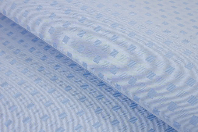 T-801/5983 Fine Cotton Light Blue Self Tone Check Shirting Fabric