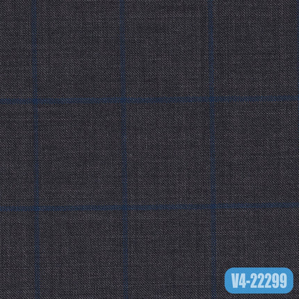 TM-204/V4-22299 Grey With Blue Check Suit Fabric